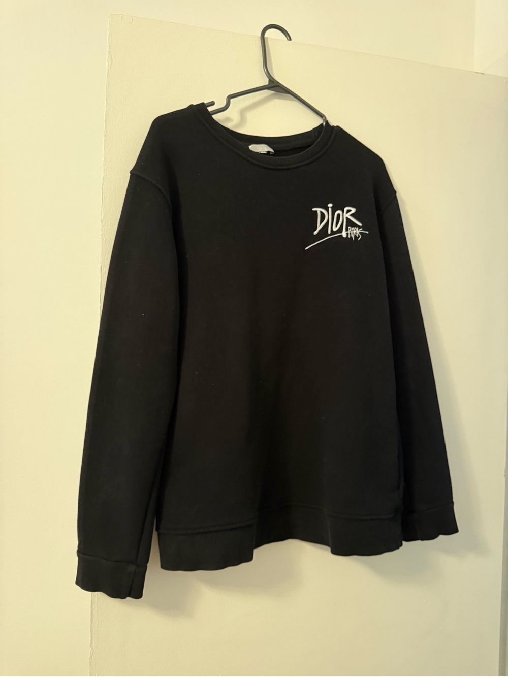 Dior Black Crewneck Sweatshirt with White Logo